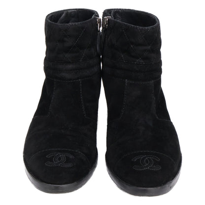 CHANEL シャネル 15A G31040 ココマーク スエード ショート シューズ 36 1/2