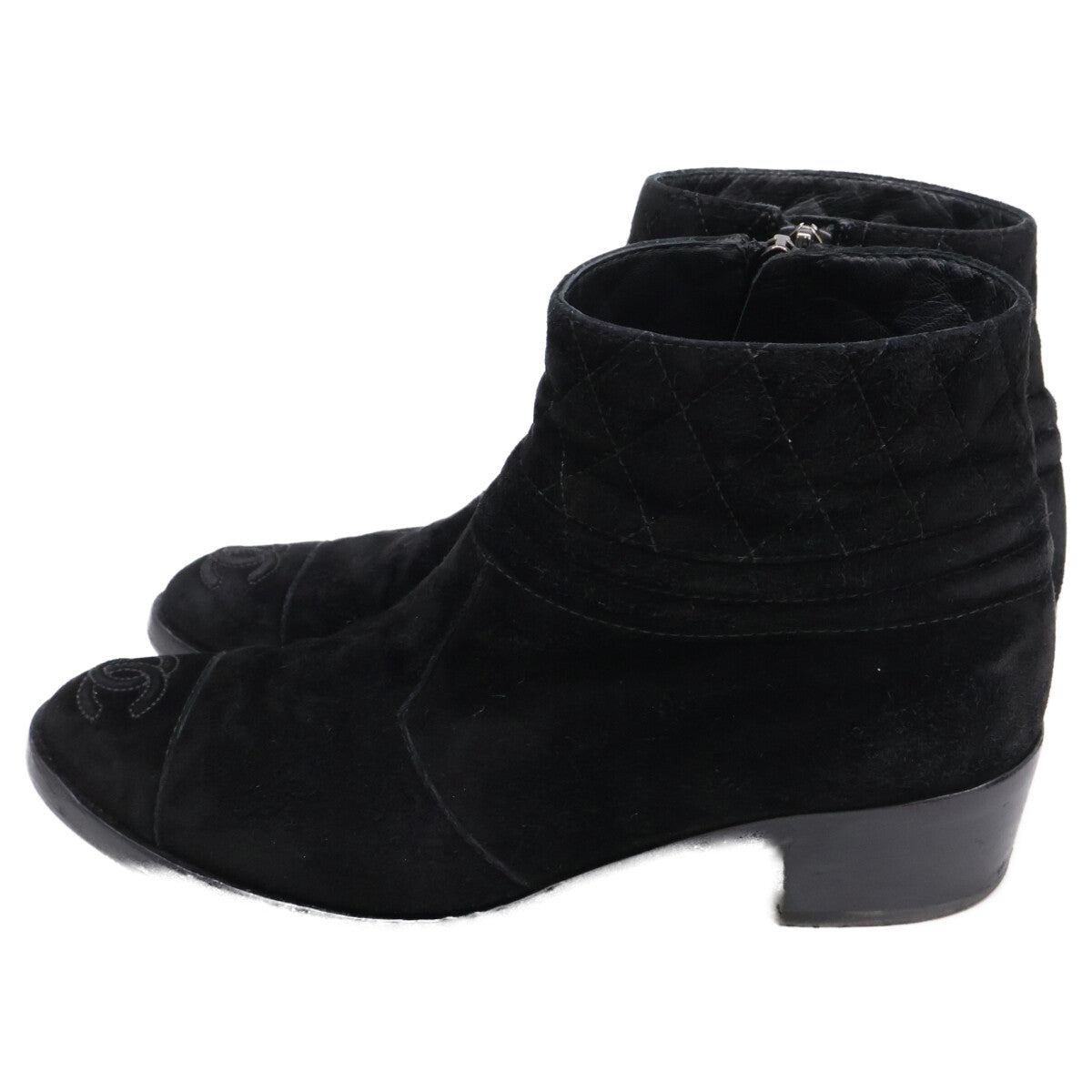 CHANEL シャネル 15A G31040 ココマーク スエード ショート シューズ 36 1/2