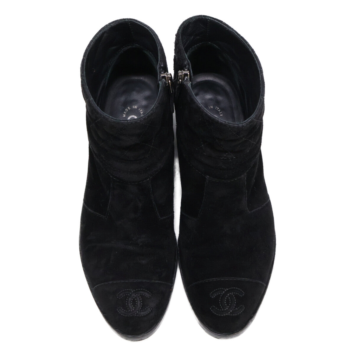 CHANEL シャネル 15A G31040 ココマーク スエード ショート シューズ 36 1/2