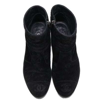 CHANEL シャネル 15A G31040 ココマーク スエード ショート シューズ 36 1/2