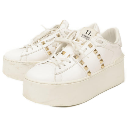 Valentino Garavani ヴァレンティノガラヴァーニ ロックスタッズ アンタイトルド フラットフォーム カーフスキン スニーカー シューズ 36 1/2