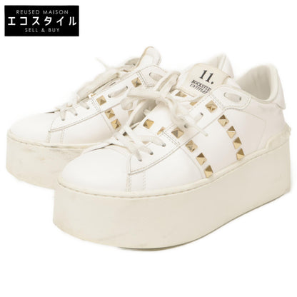 Valentino Garavani ヴァレンティノガラヴァーニ ロックスタッズ アンタイトルド フラットフォーム カーフスキン スニーカー シューズ 36 1/2