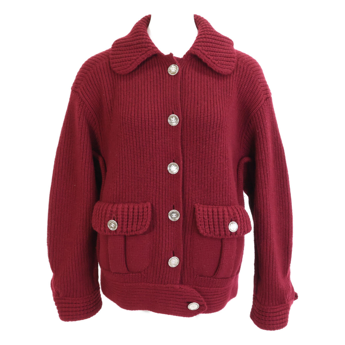 CHANEL シャネル 美品 25C P78714K11370 カシミヤ100 ココマークボタン ニット ジャケット 36