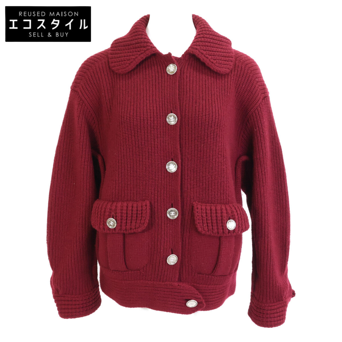 CHANEL シャネル 美品 25C P78714K11370 カシミヤ100 ココマークボタン ニット ジャケット 36