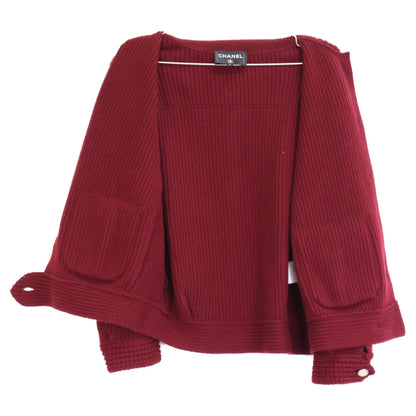 CHANEL シャネル 美品 25C P78714K11370 カシミヤ100 ココマークボタン ニット ジャケット 36