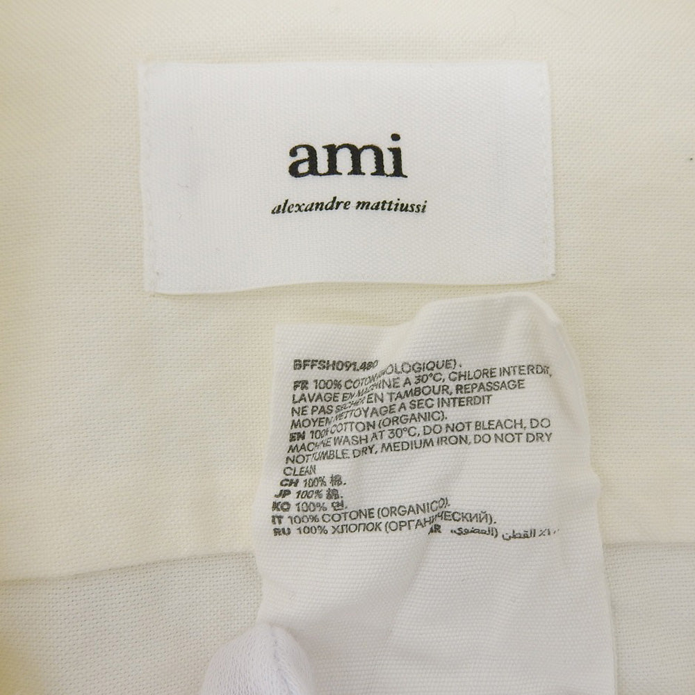 AMI PARIS アミパリス アミアレクサンドルマテュッシ コットン オックスフォード シャツ レディース オフホワイト 38 BFFSH091.480 トップス 38