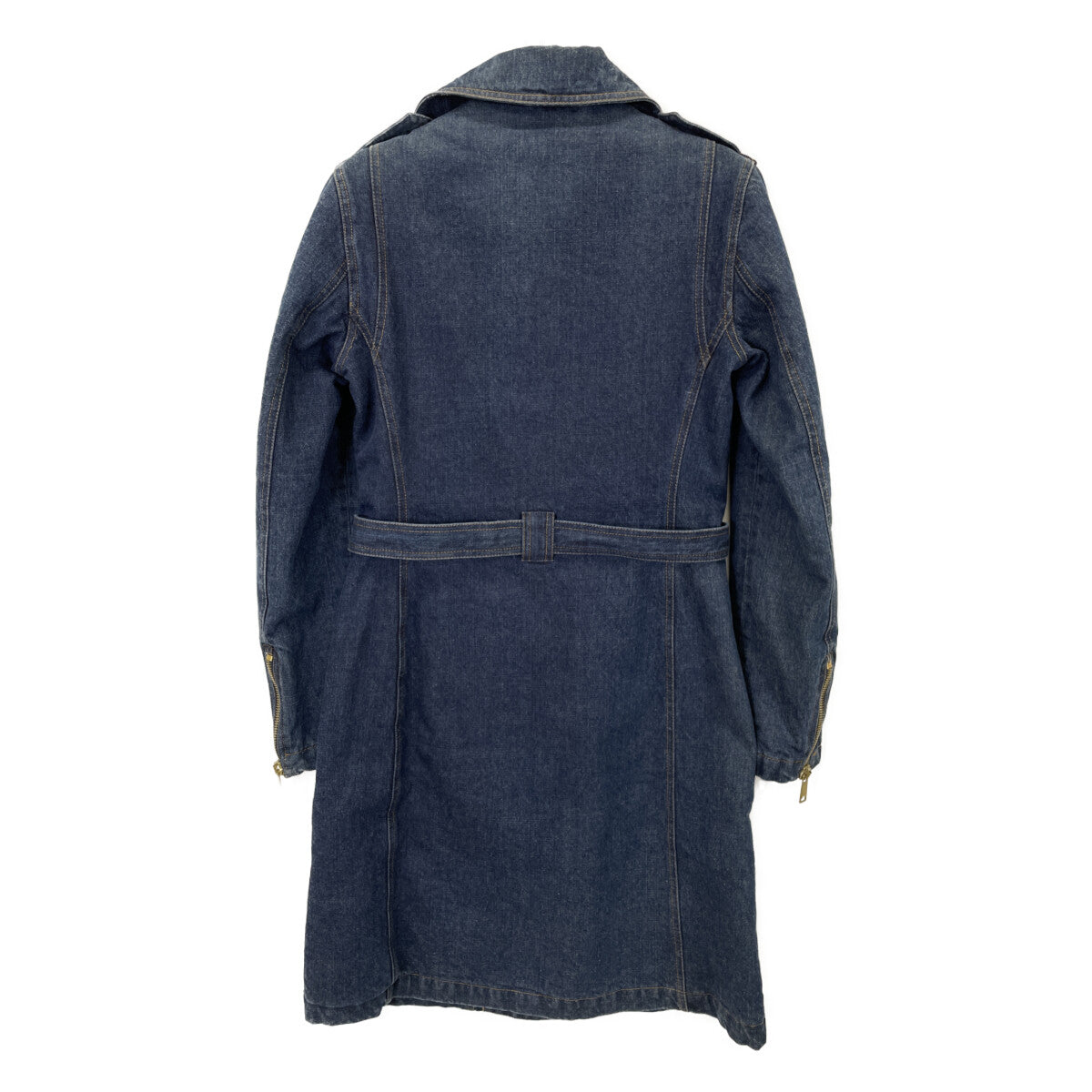 D&G ディーアンドジー ｲﾝﾃﾞｨｺﾞ ﾃﾞﾆﾑ ｺﾞｰﾙﾄﾞ金具 ｲﾀﾘｱ製 ﾄﾚﾝﾁｺｰﾄ コート S