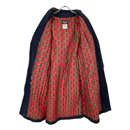 D&G ディーアンドジー ｲﾝﾃﾞｨｺﾞ ﾃﾞﾆﾑ ｺﾞｰﾙﾄﾞ金具 ｲﾀﾘｱ製 ﾄﾚﾝﾁｺｰﾄ コート S