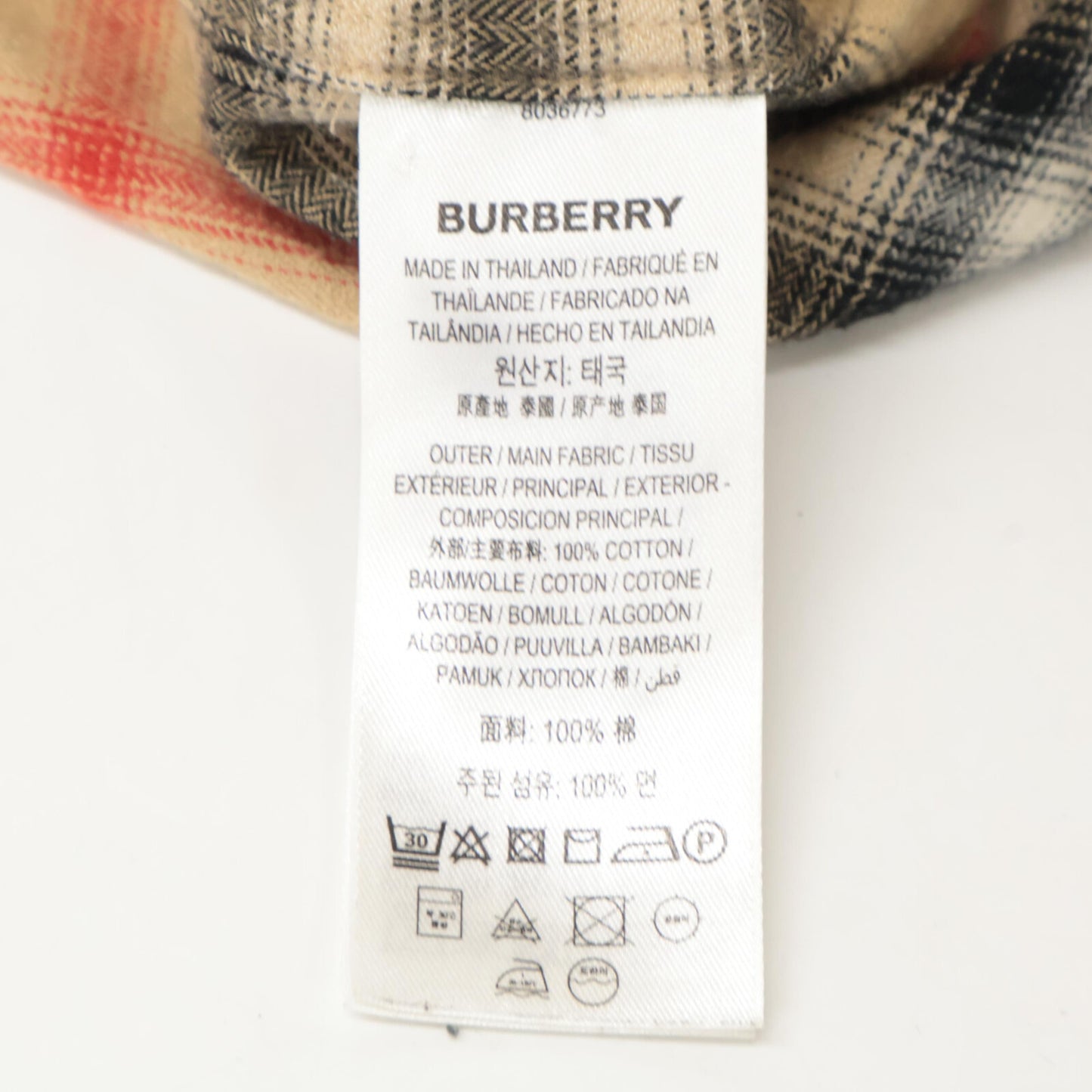 BURBERRY バーバリー 21AW 8036773 ﾛｺﾞ刺繍入り ﾁｪｯｸ BDｼｬﾂ トップス S