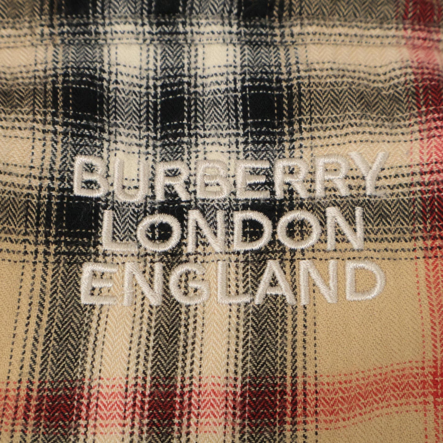 BURBERRY バーバリー 21AW 8036773 ﾛｺﾞ刺繍入り ﾁｪｯｸ BDｼｬﾂ トップス S