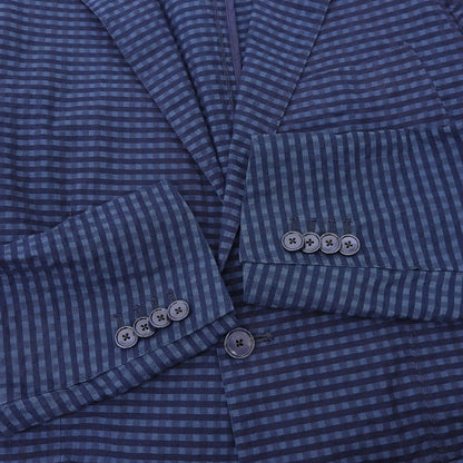 TAGLIATORE タリアトーレ コットン ギンガムチェック SAHARA テーラードジャケット メンズ ネイビー 44 ジャケット 44