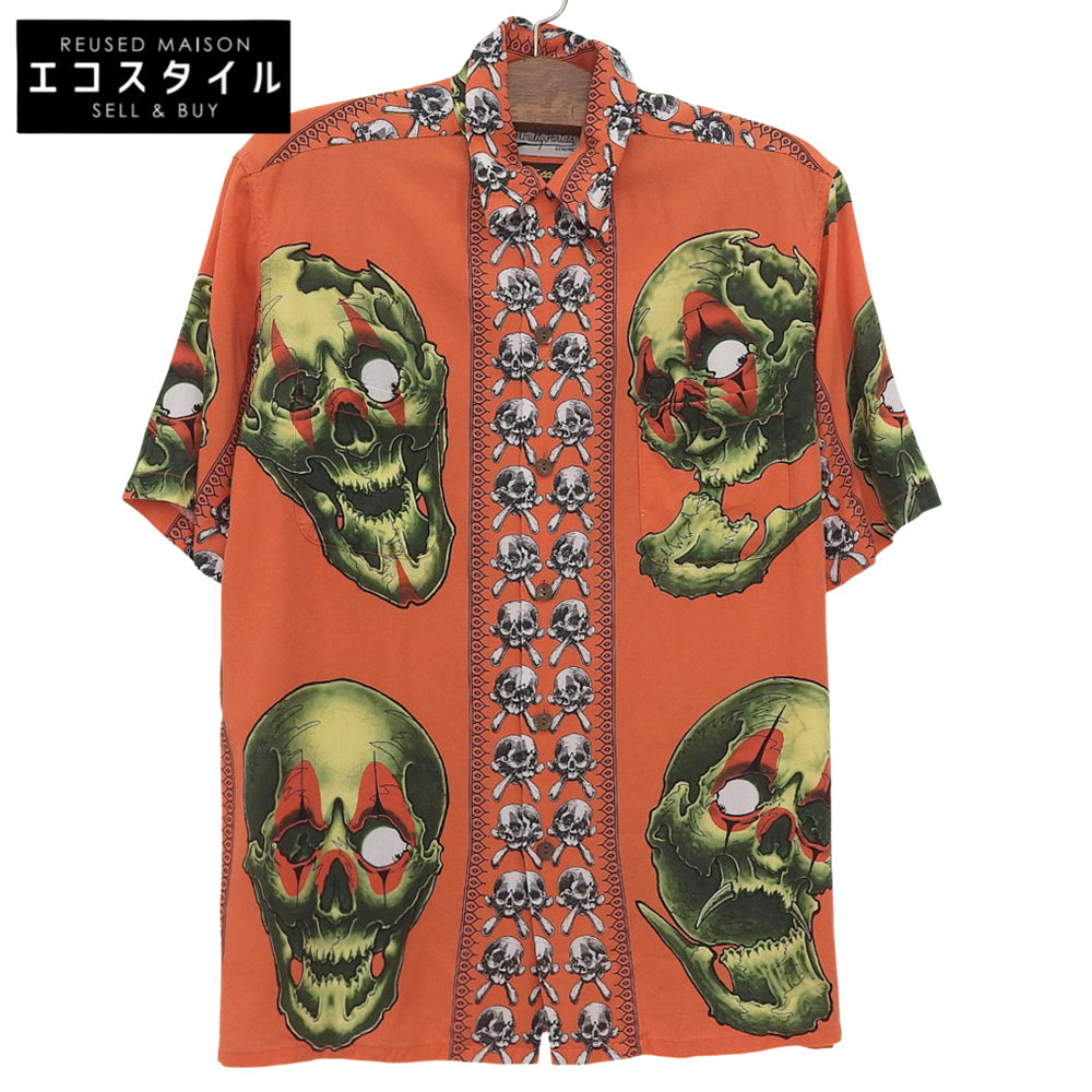 WACKO MARIA ワコマリア 美品 56 TATTOO STUDIO S/S HAWAIIAN SHIRT トップス メンズ オレンジ M 21SS トップス M