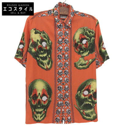 WACKO MARIA ワコマリア 美品 56 TATTOO STUDIO S/S HAWAIIAN SHIRT トップス メンズ オレンジ M 21SS トップス M