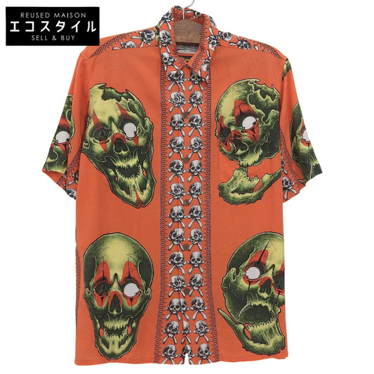 WACKO MARIA ワコマリア 美品 56 TATTOO STUDIO S/S HAWAIIAN SHIRT トップス メンズ オレンジ M 21SS トップス M