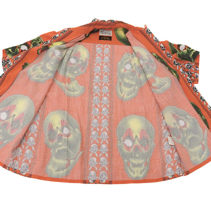 WACKO MARIA ワコマリア 美品 56 TATTOO STUDIO S/S HAWAIIAN SHIRT トップス メンズ オレンジ M 21SS トップス M