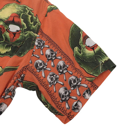 WACKO MARIA ワコマリア 美品 56 TATTOO STUDIO S/S HAWAIIAN SHIRT トップス メンズ オレンジ M 21SS トップス M
