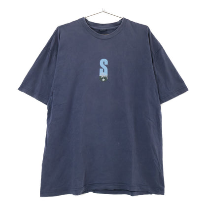 STUSSY ステューシー 90'sﾀｸﾞ ﾈｲﾋﾞｰ ﾌﾟﾘﾝﾄ ｺｯﾄﾝ Tｼｬﾂ トップス L