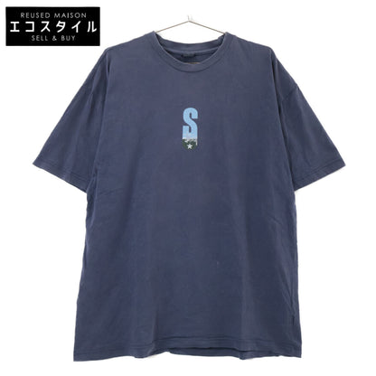 STUSSY ステューシー 90'sﾀｸﾞ ﾈｲﾋﾞｰ ﾌﾟﾘﾝﾄ ｺｯﾄﾝ Tｼｬﾂ トップス L