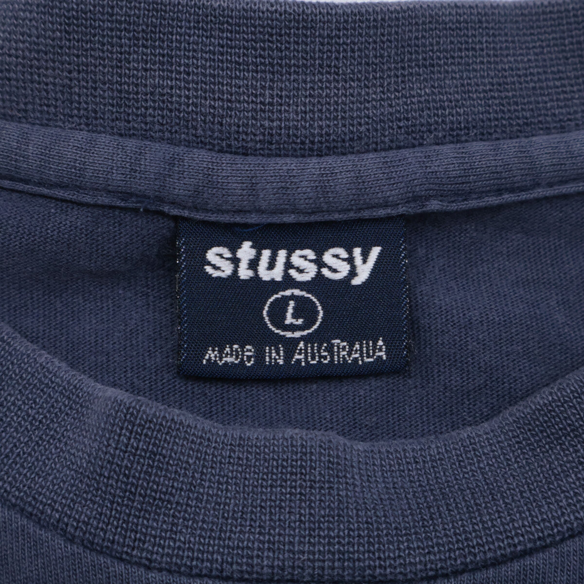 STUSSY ステューシー 90'sﾀｸﾞ ﾈｲﾋﾞｰ ﾌﾟﾘﾝﾄ ｺｯﾄﾝ Tｼｬﾂ トップス L