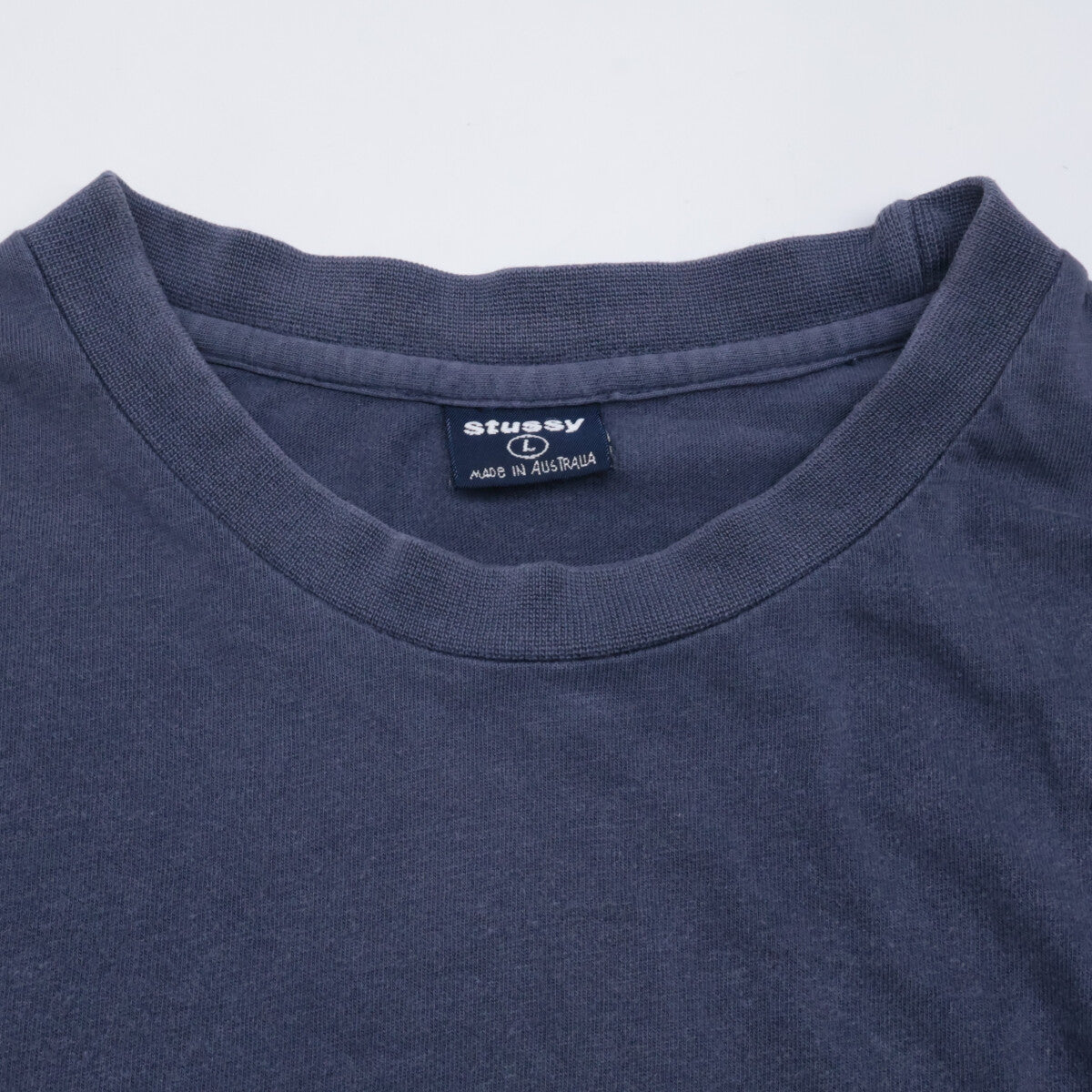 STUSSY ステューシー 90'sﾀｸﾞ ﾈｲﾋﾞｰ ﾌﾟﾘﾝﾄ ｺｯﾄﾝ Tｼｬﾂ トップス L