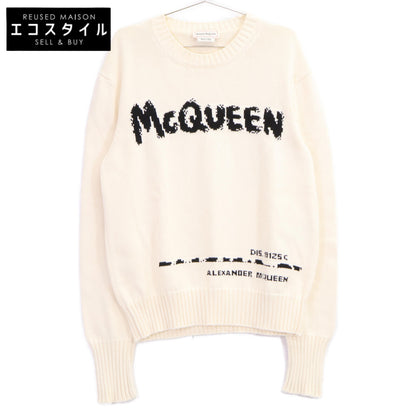 Alexander McQueen アレキサンダーマックイーン 626454 ｱｲﾎﾞﾘｰ ｸﾞﾗﾌｨｯﾄ ﾛｺﾞ ﾆｯﾄ トップス Ｍ