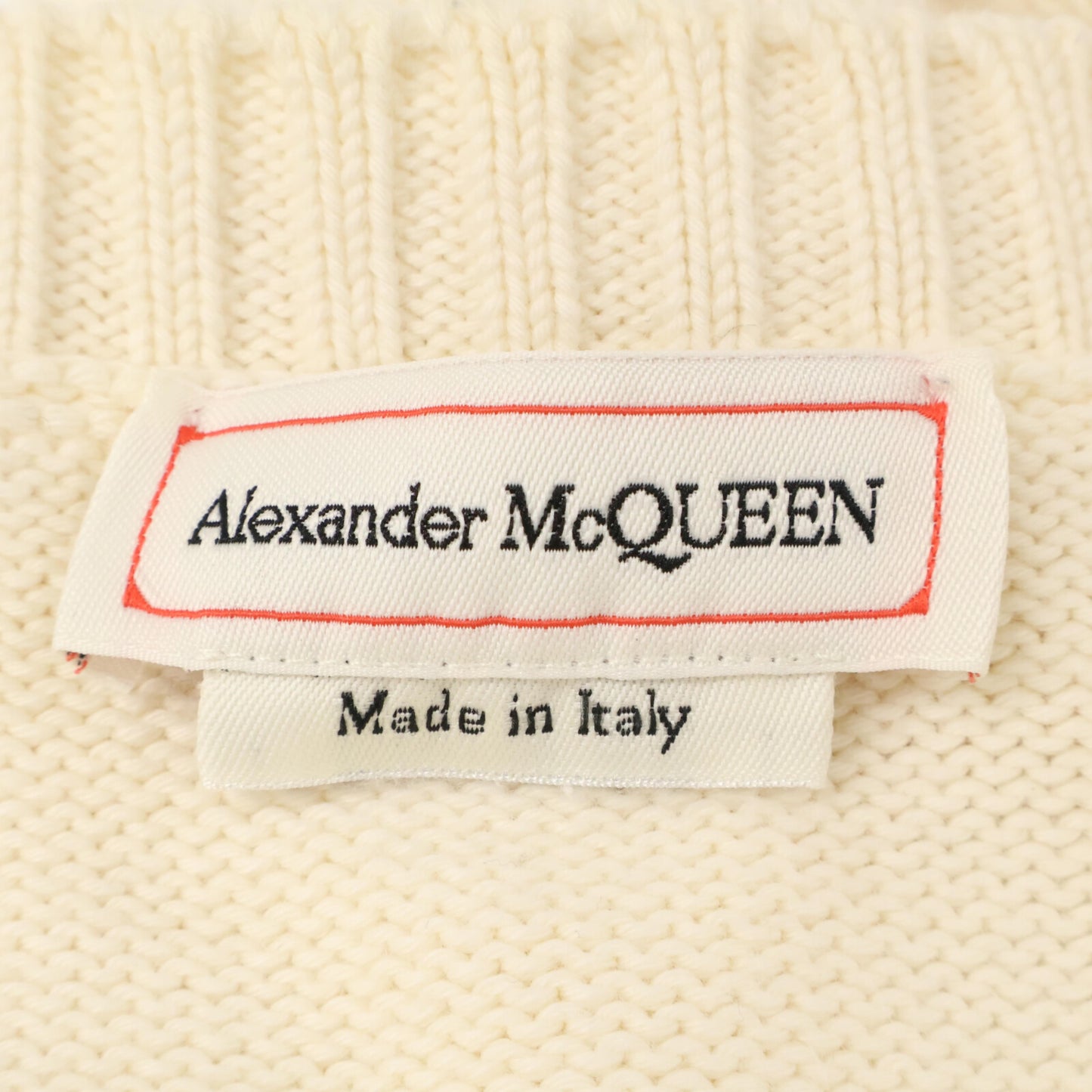 Alexander McQueen アレキサンダーマックイーン 626454 ｱｲﾎﾞﾘｰ ｸﾞﾗﾌｨｯﾄ ﾛｺﾞ ﾆｯﾄ トップス Ｍ