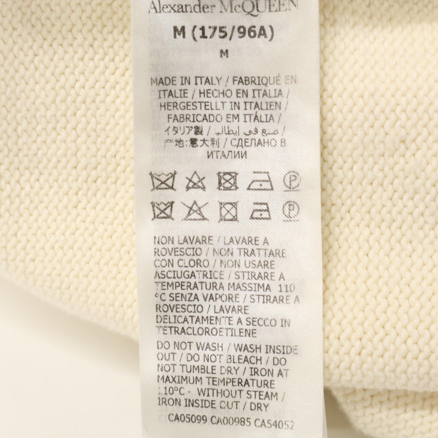 Alexander McQueen アレキサンダーマックイーン 626454 ｱｲﾎﾞﾘｰ ｸﾞﾗﾌｨｯﾄ ﾛｺﾞ ﾆｯﾄ トップス Ｍ