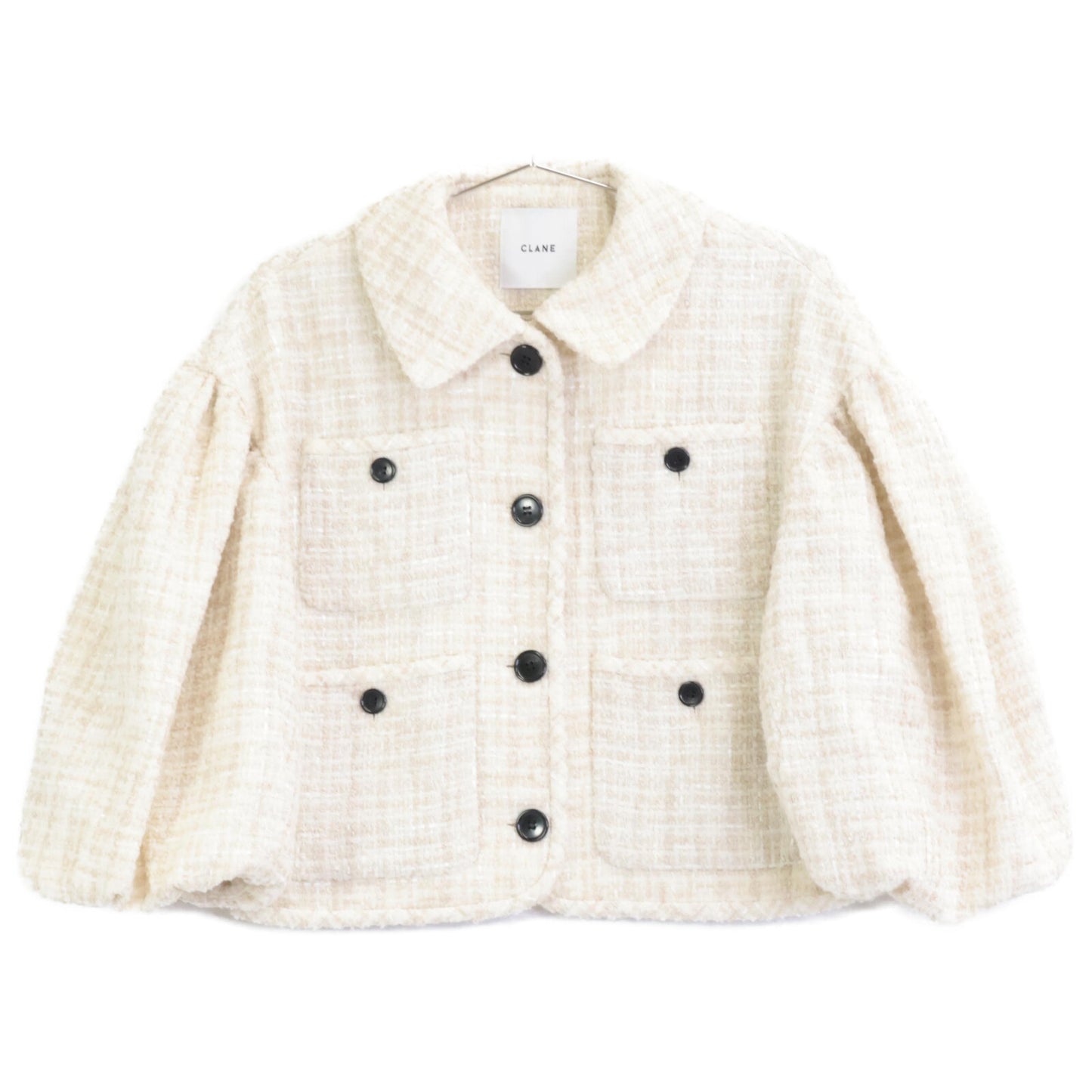 CLANE クラネ 15103-0402 mix tweed puffsleeve jacket ジャケット 1
