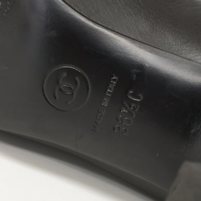 CHANEL シャネル 【美品】G36438 ココマーク レザー ヒール ロングブーツ/ シューズ 36 1/2