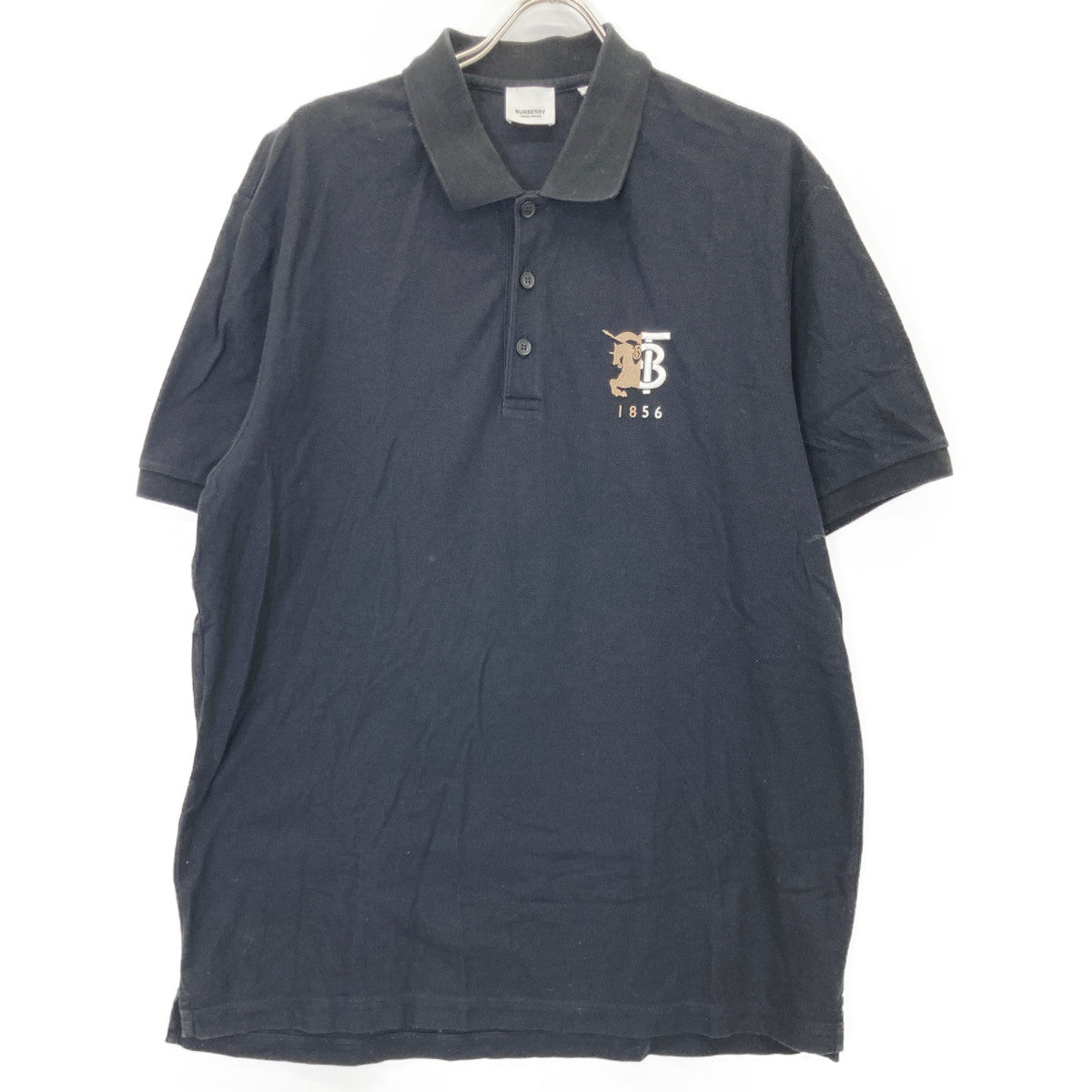 BURBERRY バーバリー 8025774 ﾌﾞﾗｯｸ ﾛｺﾞｴﾝﾌﾞﾛｲﾀﾞﾘｰ ﾎﾟﾛｼｬﾂ トップス XXL