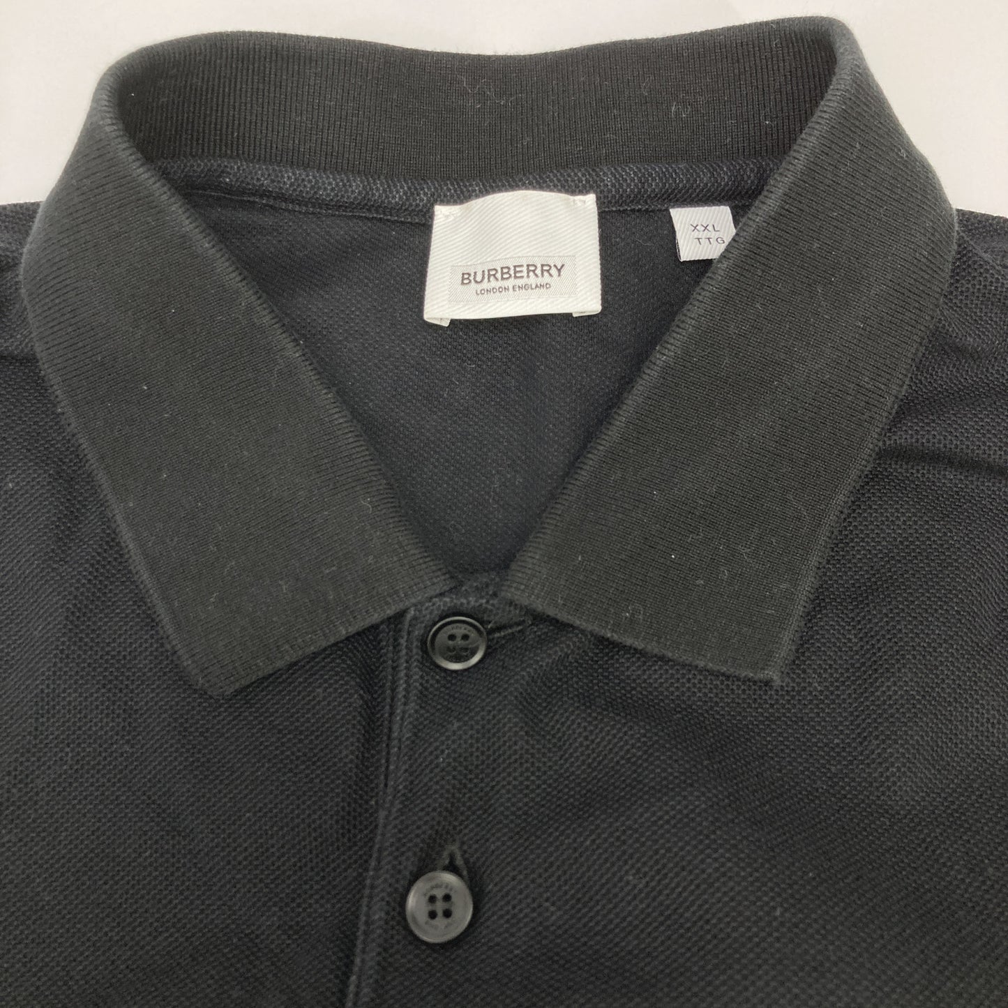 BURBERRY バーバリー 8025774 ﾌﾞﾗｯｸ ﾛｺﾞｴﾝﾌﾞﾛｲﾀﾞﾘｰ ﾎﾟﾛｼｬﾂ トップス XXL