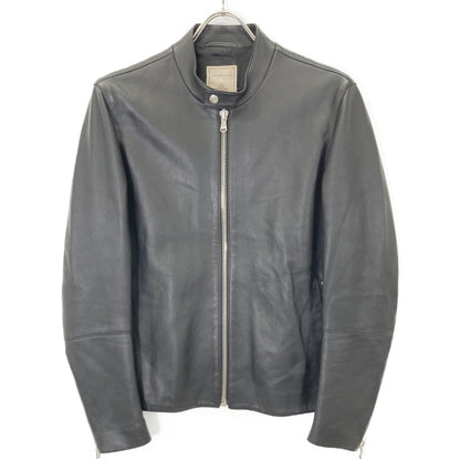 TOMORROWLAND トゥモローランド ×DENIM ﾌﾞﾗｯｸ ﾗﾑﾚｻﾞｰ ﾄﾞﾙﾌｨﾝ ｼﾝｸﾞﾙﾗｲﾀﾞｰｽｼﾞｬｹｯﾄ ジャケット 44