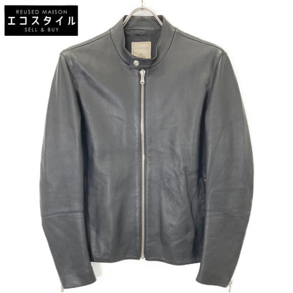 TOMORROWLAND トゥモローランド ×DENIM ﾌﾞﾗｯｸ ﾗﾑﾚｻﾞｰ ﾄﾞﾙﾌｨﾝ ｼﾝｸﾞﾙﾗｲﾀﾞｰｽｼﾞｬｹｯﾄ ジャケット 44