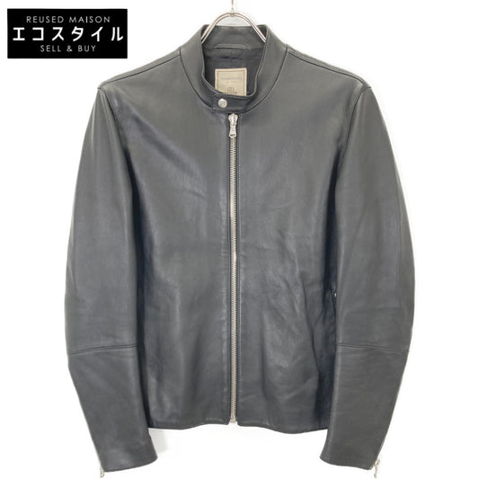 TOMORROWLAND トゥモローランド ×DENIM ﾌﾞﾗｯｸ ﾗﾑﾚｻﾞｰ ﾄﾞﾙﾌｨﾝ ｼﾝｸﾞﾙﾗｲﾀﾞｰｽｼﾞｬｹｯﾄ ジャケット 44