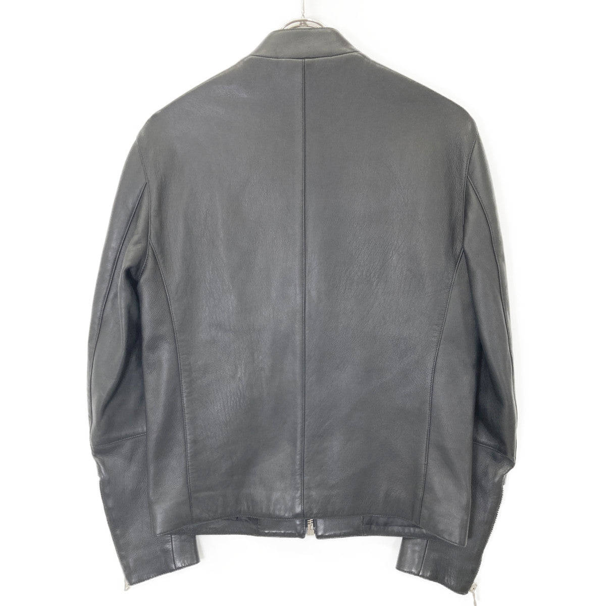 TOMORROWLAND トゥモローランド ×DENIM ﾌﾞﾗｯｸ ﾗﾑﾚｻﾞｰ ﾄﾞﾙﾌｨﾝ ｼﾝｸﾞﾙﾗｲﾀﾞｰｽｼﾞｬｹｯﾄ ジャケット 44