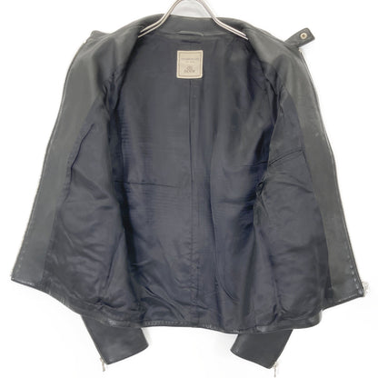 TOMORROWLAND トゥモローランド ×DENIM ﾌﾞﾗｯｸ ﾗﾑﾚｻﾞｰ ﾄﾞﾙﾌｨﾝ ｼﾝｸﾞﾙﾗｲﾀﾞｰｽｼﾞｬｹｯﾄ ジャケット 44