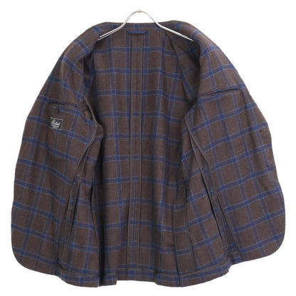 Belvest ベルベスト G10647 ﾌﾞﾙｰ×ﾌﾞﾗｳﾝ ｳｰﾙ ｶﾞﾝｸﾗﾌﾞﾁｪｯｸ JACKET IN THE BOX ｼﾞｬｹｯﾄ ジャケット 50