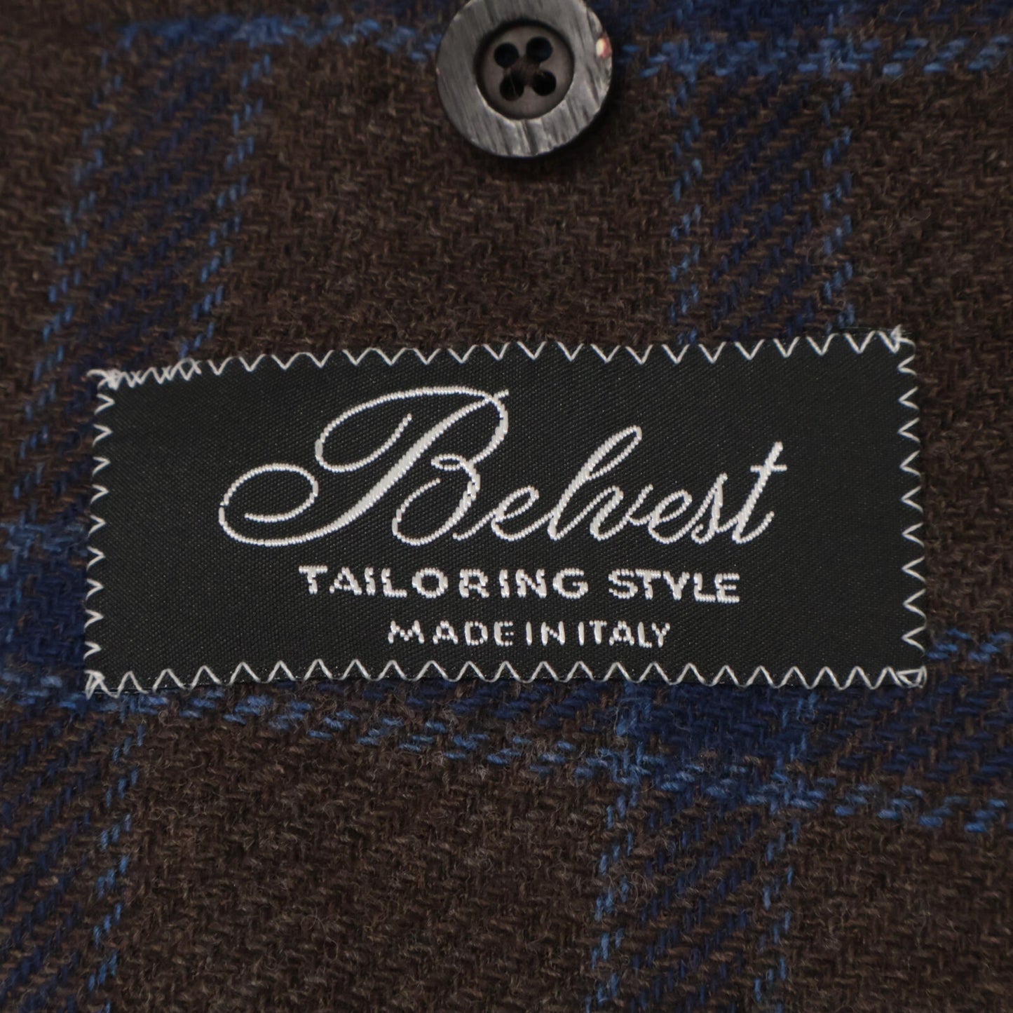 Belvest ベルベスト G10647 ﾌﾞﾙｰ×ﾌﾞﾗｳﾝ ｳｰﾙ ｶﾞﾝｸﾗﾌﾞﾁｪｯｸ JACKET IN THE BOX ｼﾞｬｹｯﾄ ジャケット 50