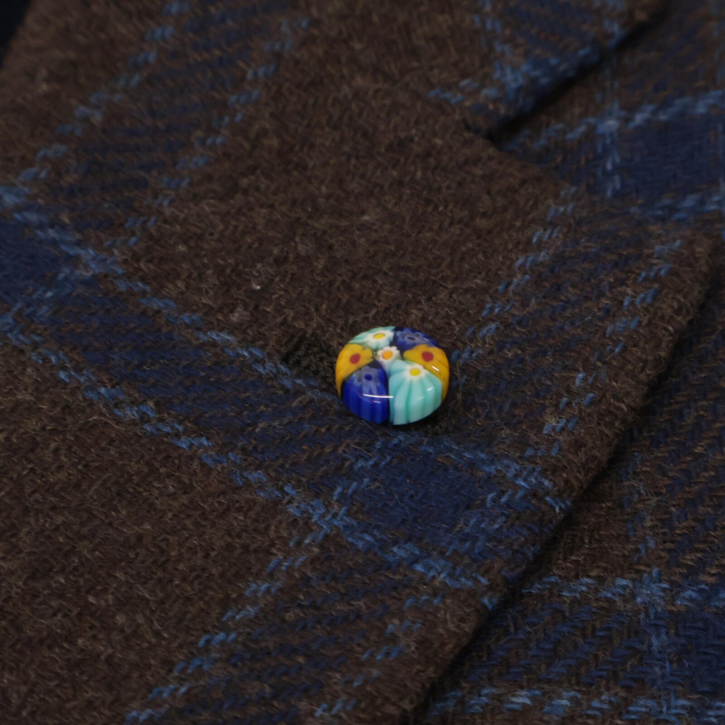 Belvest ベルベスト G10647 ﾌﾞﾙｰ×ﾌﾞﾗｳﾝ ｳｰﾙ ｶﾞﾝｸﾗﾌﾞﾁｪｯｸ JACKET IN THE BOX ｼﾞｬｹｯﾄ ジャケット 50