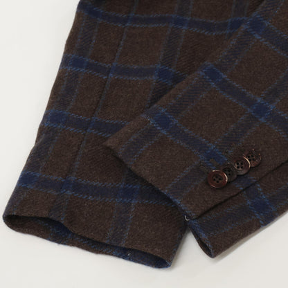 Belvest ベルベスト G10647 ﾌﾞﾙｰ×ﾌﾞﾗｳﾝ ｳｰﾙ ｶﾞﾝｸﾗﾌﾞﾁｪｯｸ JACKET IN THE BOX ｼﾞｬｹｯﾄ ジャケット 50