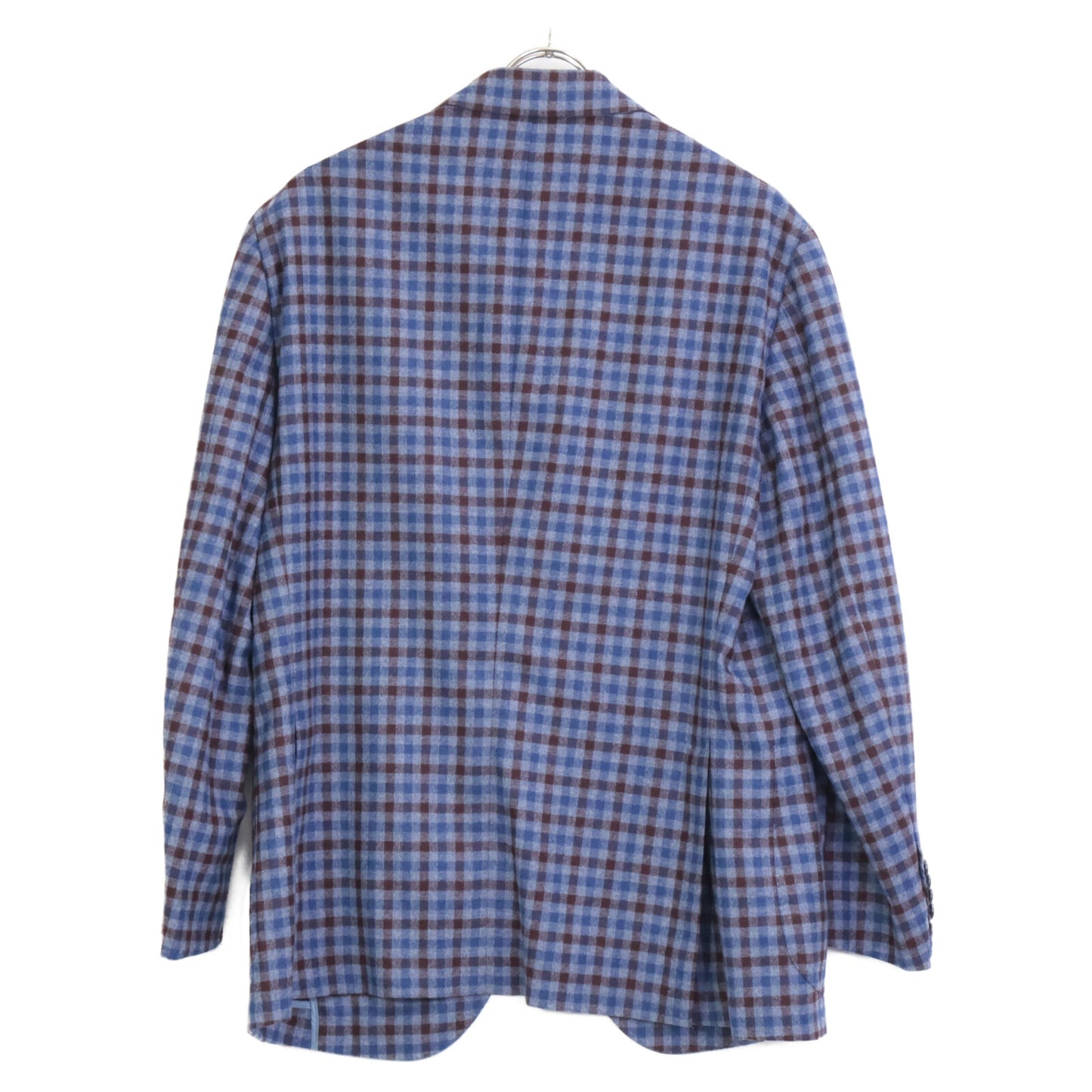 Belvest ベルベスト G10647 ﾌﾞﾙｰ×ﾌﾞﾗｳﾝ ｳｰﾙ ﾁｪｯｸ JACKET IN THE BOX 3Bｼﾞｬｹｯﾄ ジャケット 50