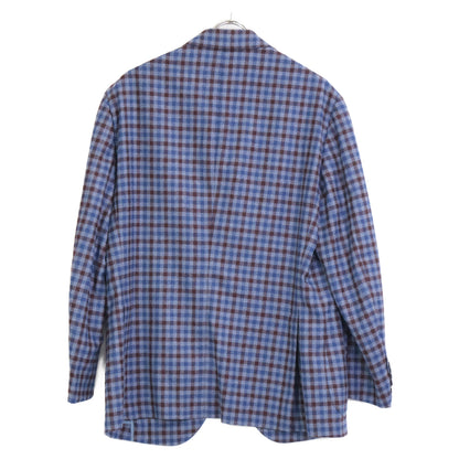 Belvest ベルベスト G10647 ﾌﾞﾙｰ×ﾌﾞﾗｳﾝ ｳｰﾙ ﾁｪｯｸ JACKET IN THE BOX 3Bｼﾞｬｹｯﾄ ジャケット 50