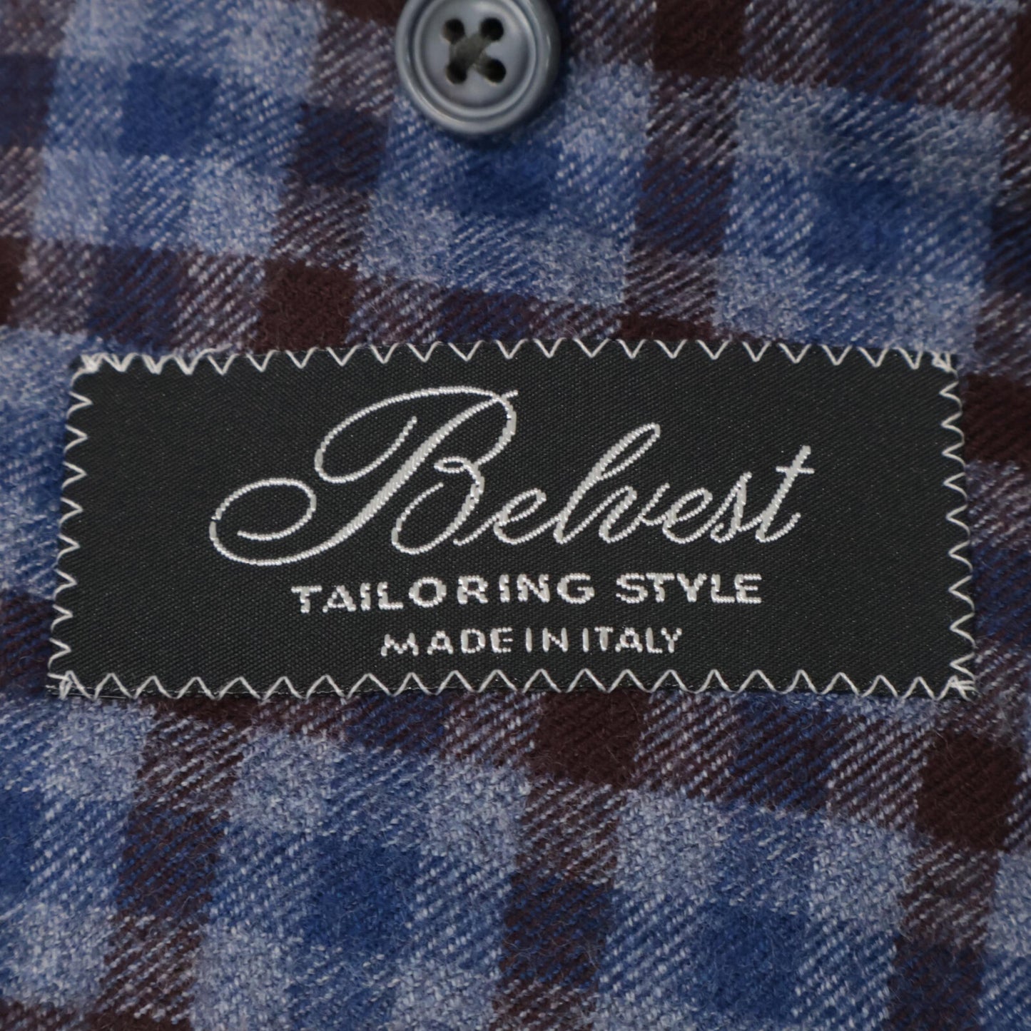 Belvest ベルベスト G10647 ﾌﾞﾙｰ×ﾌﾞﾗｳﾝ ｳｰﾙ ﾁｪｯｸ JACKET IN THE BOX 3Bｼﾞｬｹｯﾄ ジャケット 50