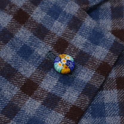 Belvest ベルベスト G10647 ﾌﾞﾙｰ×ﾌﾞﾗｳﾝ ｳｰﾙ ﾁｪｯｸ JACKET IN THE BOX 3Bｼﾞｬｹｯﾄ ジャケット 50