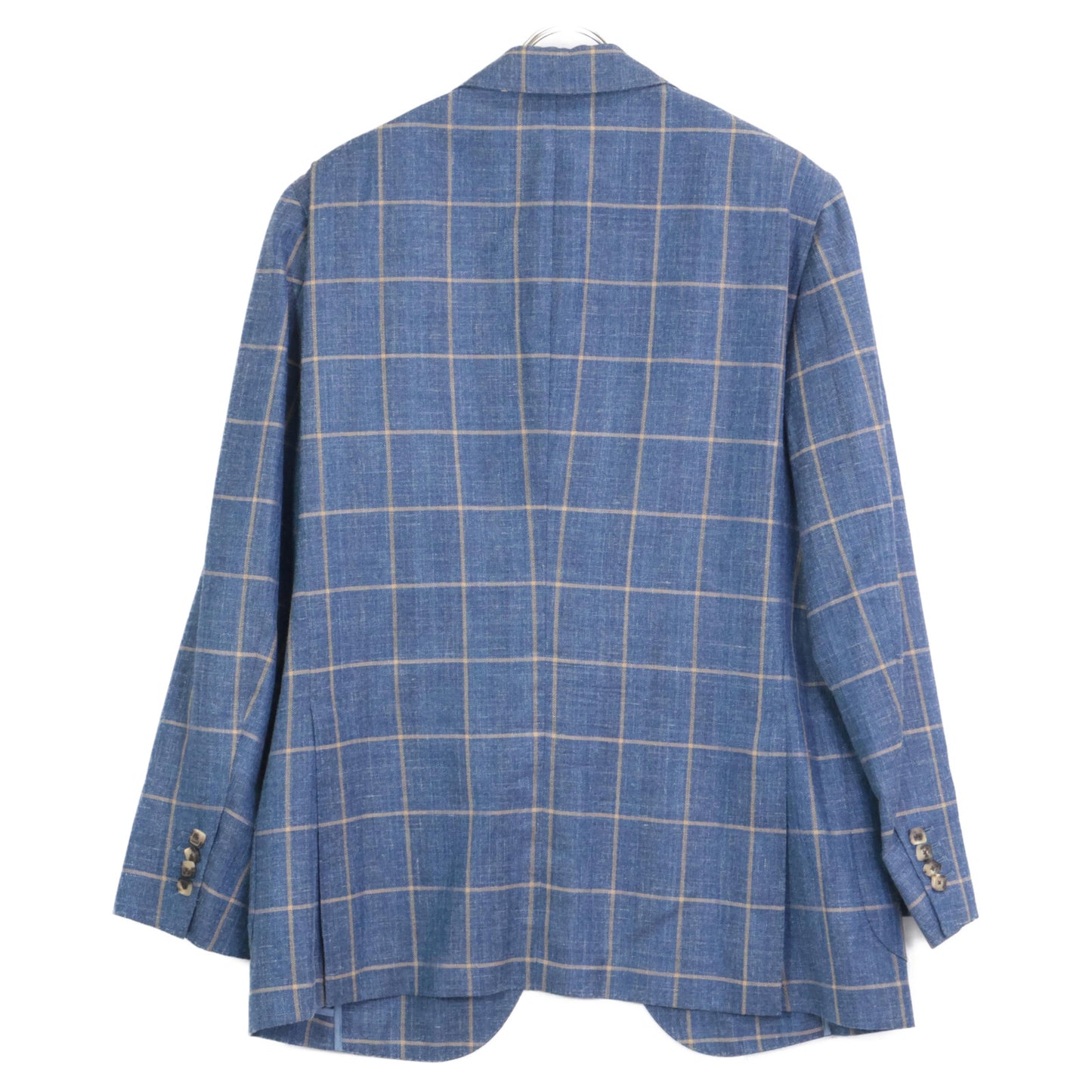 Belvest ベルベスト G10647 ﾌﾞﾙｰ ｳｰﾙｼﾙｸﾘﾈﾝ ﾁｪｯｸ JACKET IN THE BOX 3Bｼﾞｬｹｯﾄ ジャケット 50