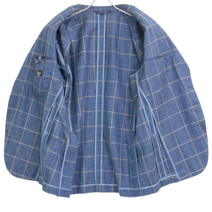 Belvest ベルベスト G10647 ﾌﾞﾙｰ ｳｰﾙｼﾙｸﾘﾈﾝ ﾁｪｯｸ JACKET IN THE BOX 3Bｼﾞｬｹｯﾄ ジャケット 50