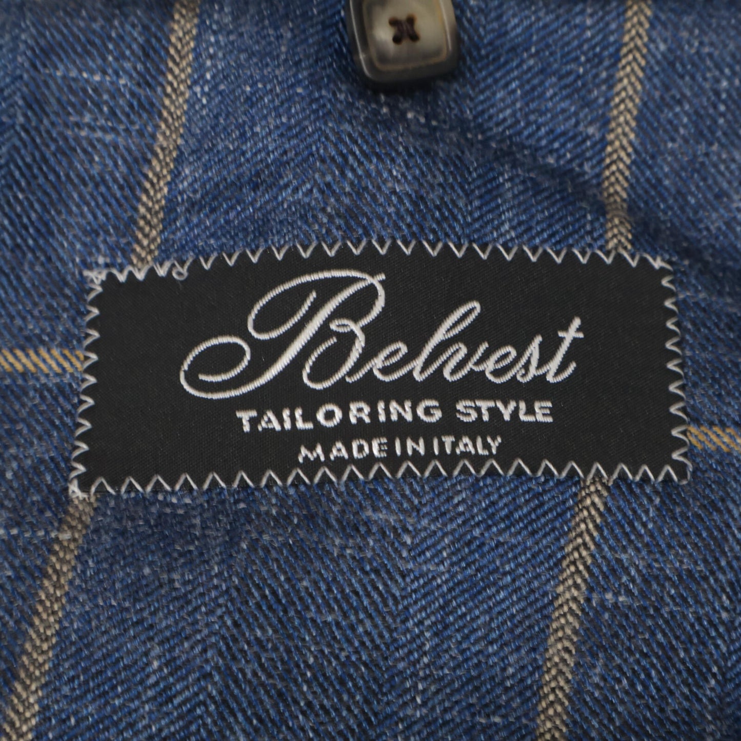 Belvest ベルベスト G10647 ﾌﾞﾙｰ ｳｰﾙｼﾙｸﾘﾈﾝ ﾁｪｯｸ JACKET IN THE BOX 3Bｼﾞｬｹｯﾄ ジャケット 50