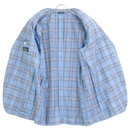 Belvest ベルベスト G10647 ﾗｲﾄﾌﾞﾙｰ ｳｰﾙｼﾙｸﾘﾈﾝ ﾁｪｯｸ JACKET IN THE BOX 3Bｼﾞｬｹｯﾄ ジャケット 50
