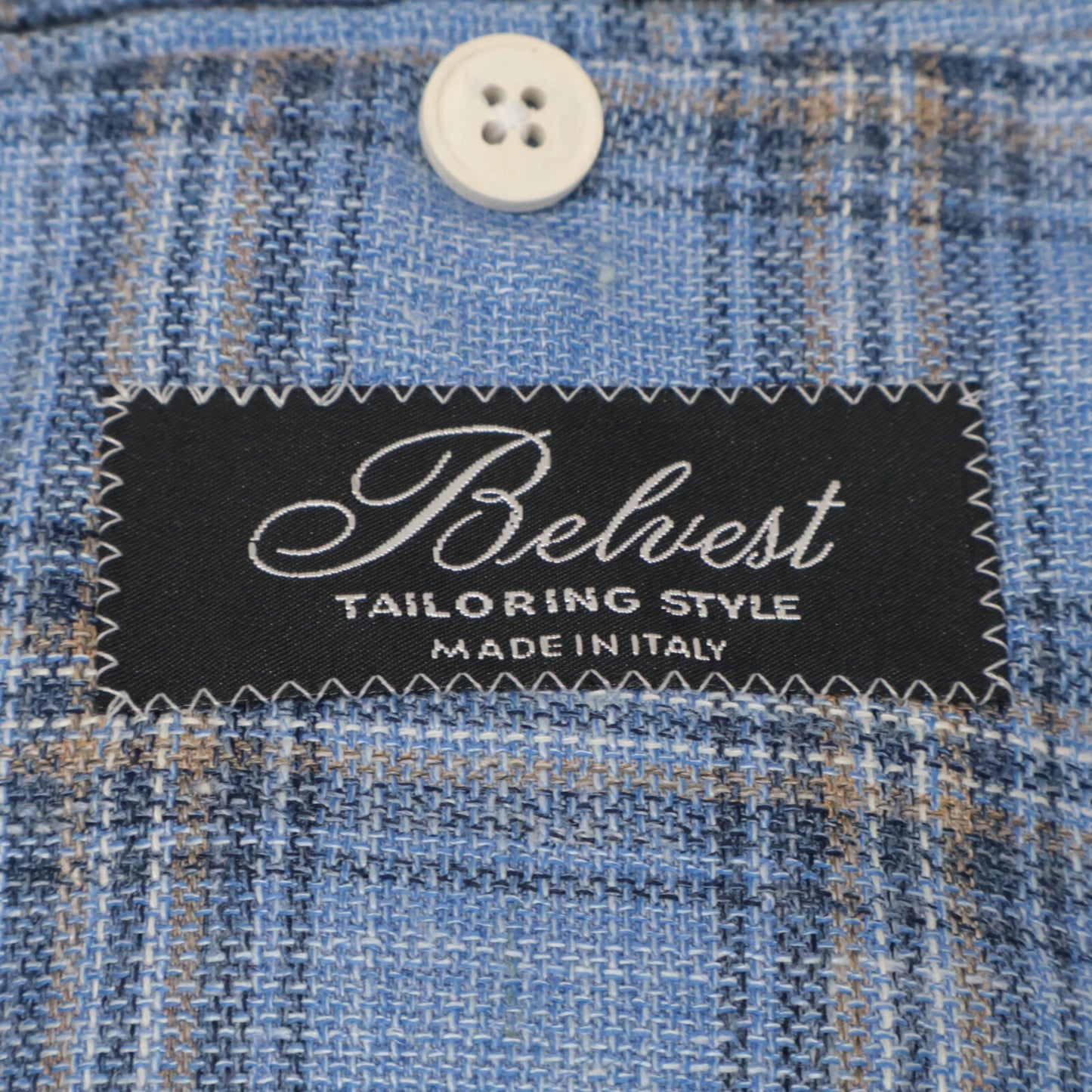 Belvest ベルベスト G10647 ﾗｲﾄﾌﾞﾙｰ ｳｰﾙｼﾙｸﾘﾈﾝ ﾁｪｯｸ JACKET IN THE BOX 3Bｼﾞｬｹｯﾄ ジャケット 50
