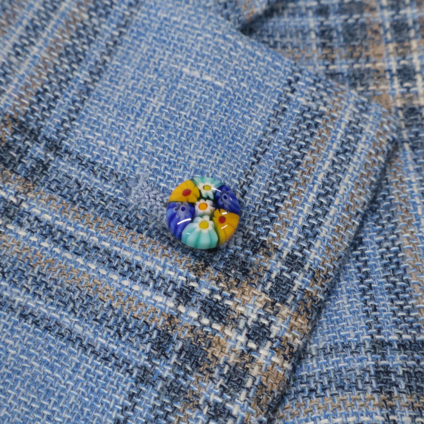 Belvest ベルベスト G10647 ﾗｲﾄﾌﾞﾙｰ ｳｰﾙｼﾙｸﾘﾈﾝ ﾁｪｯｸ JACKET IN THE BOX 3Bｼﾞｬｹｯﾄ ジャケット 50